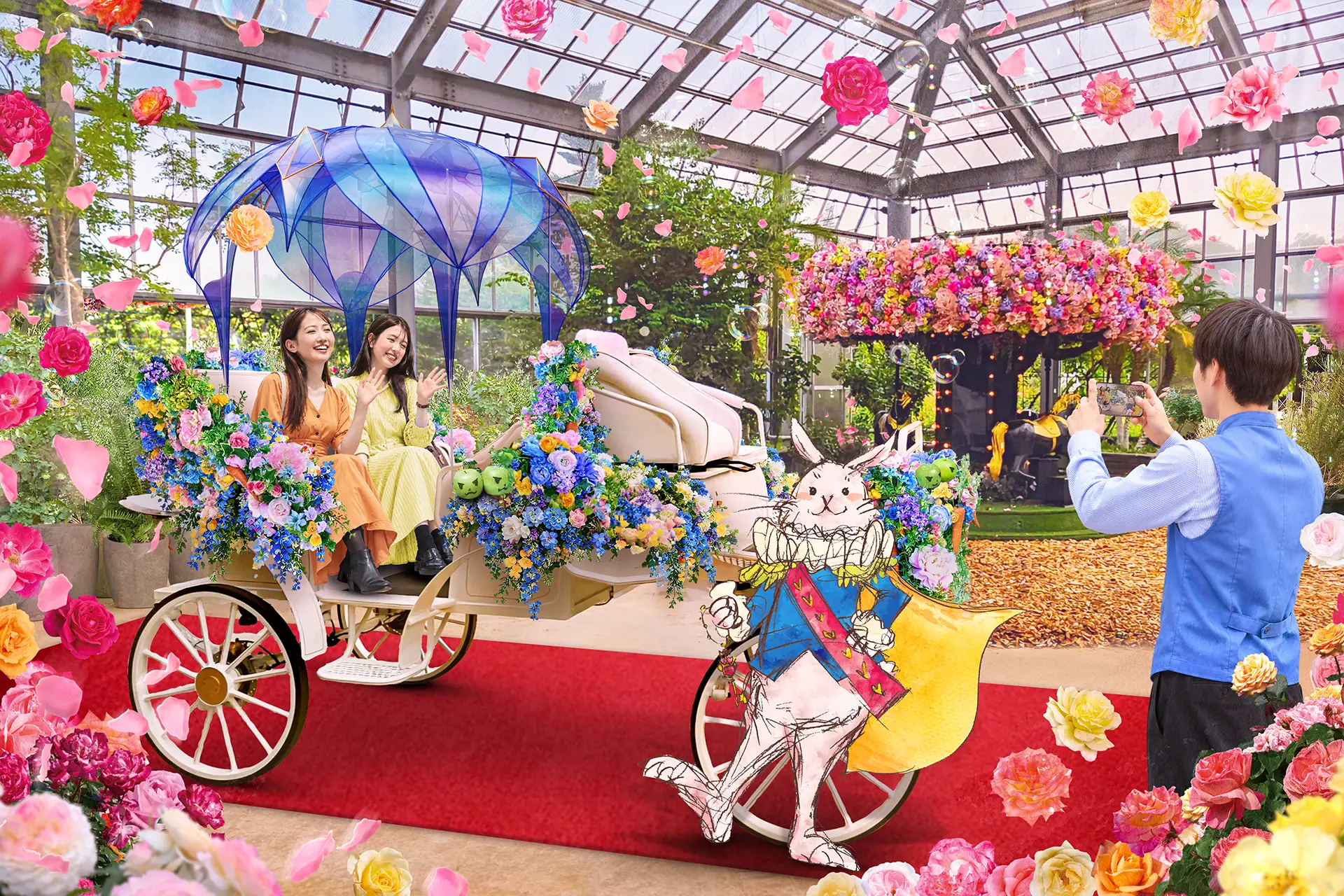秋イベント「白うさぎのロイヤル インビテーション」｜京成バラ園　オモテ面
